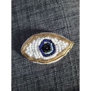 Beaded Rhinestone Eyeball Applique 2"x 1.5" Sew On